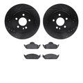 Dynamic Friction Co 8502-63067, Rotors-Drilled and Slotted-Black with 5000 Advanced Brake Pads, Zinc Coated 8502-63067